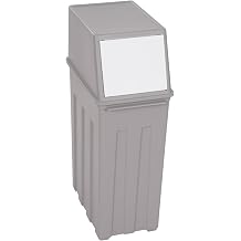 8 Gallon Trash Can,Large Capacity Slim Trash Can with Hinged Flap Cover, Floorstanding Tall and Narrow Trash Bin, Indoor/Outdoor Waste Can for Living Rooms, Kitchens, Balconies, Patios Grey