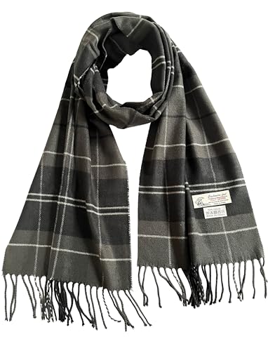 NY GOLDEN FASHION Unisex Cashmere-Feel Scarf, Tartan Plaid Pattern, 72 x 12 Inches, Winter Collection (Charcoal Grey Multi Plaid)