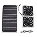 100W Wentylator Panelu Słonecznego, Bezprzewodowe Podwójne Wentylatory Zasilane Energią Słoneczną Przenośne Wentylatory Zewnętrzne z Kablem USB na Kurniki, Szopy, Kempingi