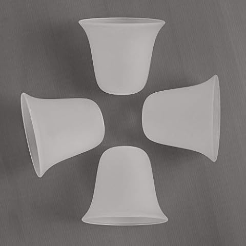 Eumyviv 4 Pack Bell Shaped Frosted Glass Lamp Shade Replacement with 1-5/8-inch Fitter Opening for Ceiling Fan Light Kit Wall Sconce Pendant Light Fixture A00047 Cover