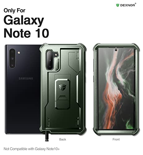Dexnor for Samsung Galaxy Note 10 Case, [Built in Screen Protector and Kickstand] Heavy Military Grade Protection Shockproof Protective Cover for Samsung Galaxy Note 10,Army Green - Thumbnail 2