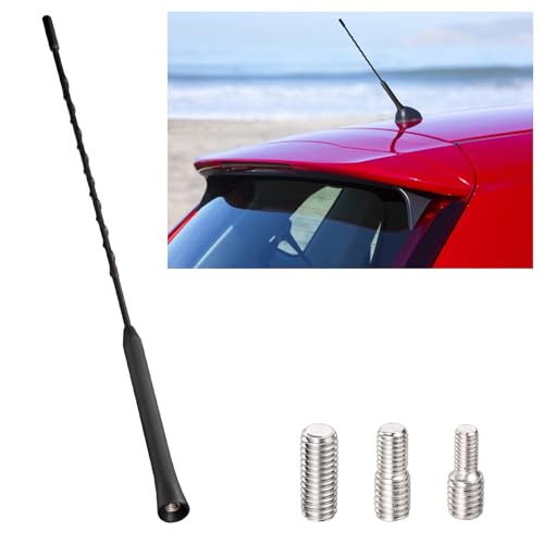 AQTAQ Universal Vehicle Roof Mount Flexible Rubber car Antenna AM FM Antenna car roof Antenna car 40cm/15.7inch car Radio Antenna with M4 M5 M6 Threaded Adapter Suitable for Most Models etc