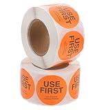 DIYEAH 2 rollos Etiquetas Adhesivas para Alimentos Prioritario Unidades Naranja Control Cocina Restaurante