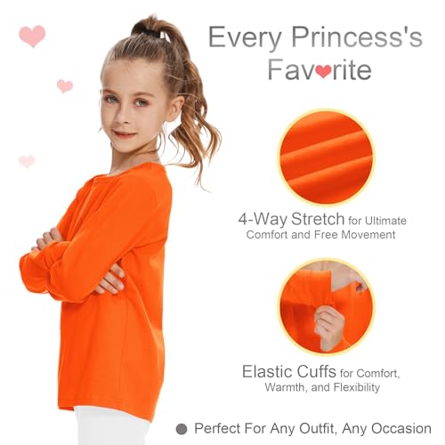 3T 4T 5T to 12 Years Girls Long Sleeve Shirts Kids Cotton T-Shirt Toddler Basic Crew Neck Top3