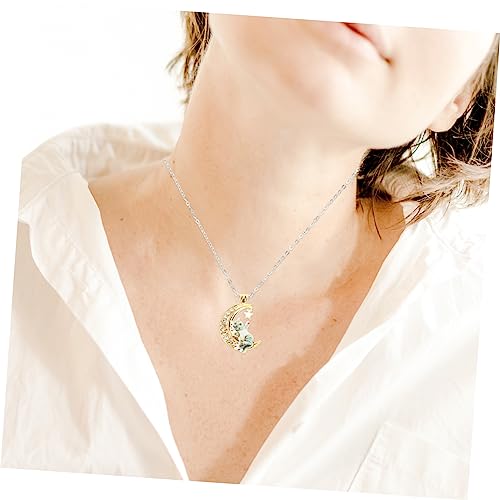 SOIMISS Colar De Gato Crescente Menina Pingente De Cristal Elegante Colar Combinando Colares Para Mu