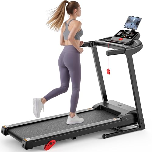 Image of 3HP 300lb Capacity Treadmill with 64+3+4 Program, 3 Adjustable Incline, Folding Treadmill for Home Running & Jogging, 10MPH Speed, HiFi Bluetooth Speakers