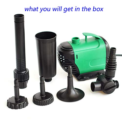 COODIA 370GPH (1400L/H, 110V/24W) Submersible Pump Pond Fountain Multiple Water Fountain Spray Nozzles Kit for Garden PondIndoor and Outdoor Landscape - Thumbnail 4