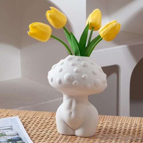 Vase à fleurs en forme de champignon avec étagère design pour bureau - 8