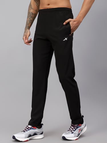 Image of Vector X Solid Men Sports Trousers 100% Polyester with Zipper Pockets(Pack of 1)