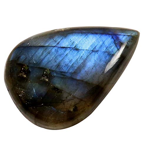 Cabochon labradorite naturelle poire 33,9 carats pierre bleue pour sertissage et bijoux