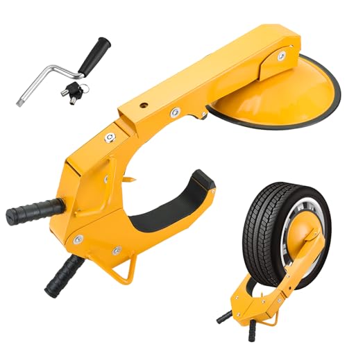 NATGAI Trailer Wheel Lock Clamp Set | 1 Pack Heavy-Duty Adjustable Car Tire Boot Lock, Anti-Theft Tire Lock for Cars, Trucks, RVs, and Trailers, Trailer Wheel Lock with Dual Keys Security (1 Pack)