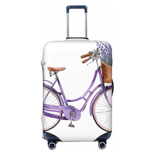Lavender Bicycles Elastic Travel Luggage Cover, Washable Spandex Suitcase Protector, Anti-Scratch Fits 18-32 Inch