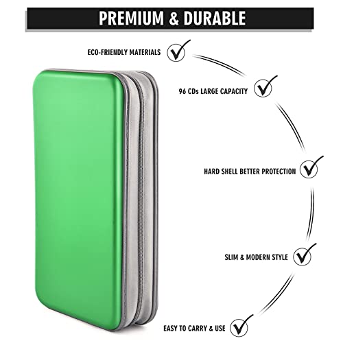 Organiseur portable CD DVD avec fermeture éclair pochette rigide