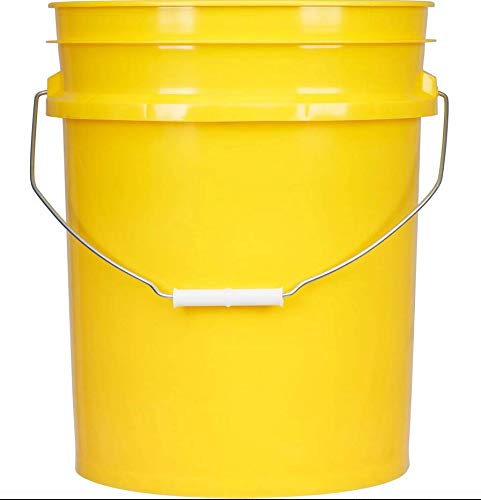 House Naturals 5 Gal Plastic Buckets Food Grade BPA Free pails with Gasket Lids - Pack of 3 - Made in USA - Yellow Green Red