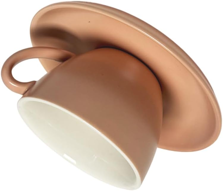 Artistic Coffee Cup Recessed Lighting - Ceramic LED Can Lights with Baffle Trim in Matte Pink, Retrofit-Ready Downlight for Corridor/Stairwell, Commercial Residential Ceiling Fixture