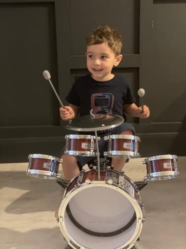 Kids Drum Set 9 Piece Toddler Drum Kit Musical Instruments Kids Jazz Drum Kit With Stool, Bass Drum, Cymbal, 2 Drum Sticks And 4 Small Drums Toys For 3 4 5 Year Old Boys Girls Gifts (Red) #TOP5