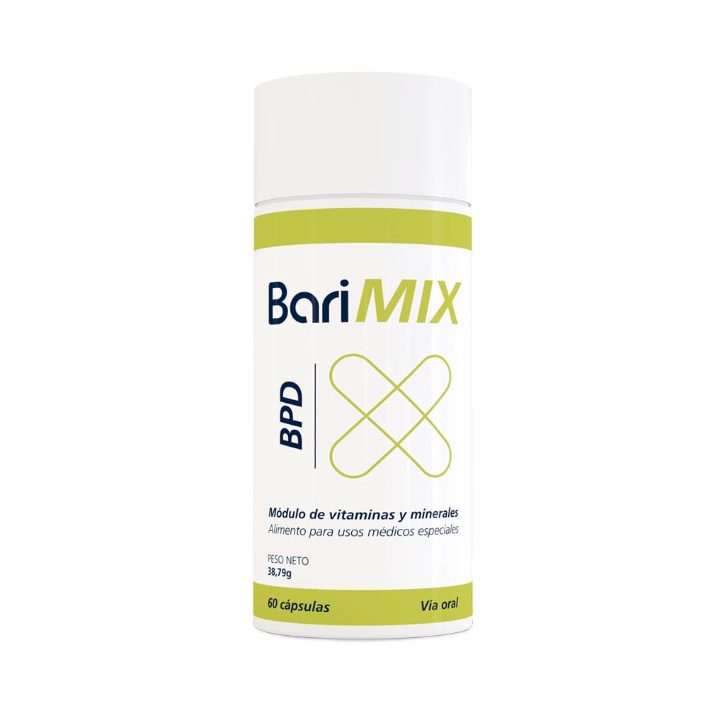 BARIMIX BPD PACK 3, multivitaminas y multiminerales para pacientes bariátricos intervenidos de cirugía bariátrica malabsortiva/hipoabsortiva Bote 60 cápsulas 2 cápsulas al día Tratamiento para 3 meses