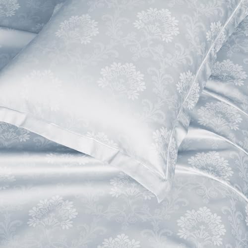 Image of Story@Home Long Staple Premium Cotton Compact Yarn Feel Glace Cotton Flatsheet Floral Printed King Size Double Bed Bedsheet with 2 Pillow Cover (108 inchx108 inch, Mauve) 500TC