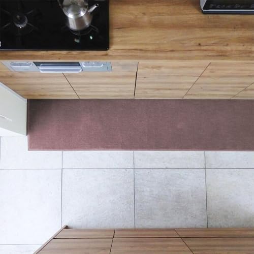 織人しきもの屋工房 北欧風キッチンマット ラグマットタイプ 45×150cm ノーマル型 ココア 抗菌防臭 SEK