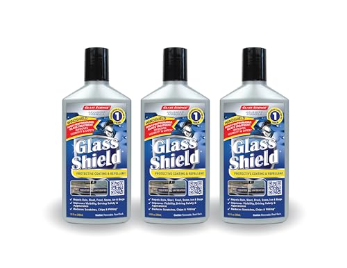 Glass Shield Auto Protective Coating (liquid) – Protects Glass, Repels Rain, Beads Water, Repellent Coating on All Exterior Windshield & Auto - 10 oz - 3 Pack