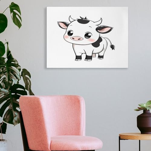 Toile murale imprimée vache décoration cadre horizontal - 4