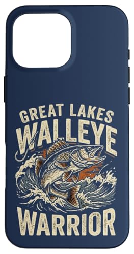 Great Lakes Walleye Warrior Vintage Fishing Angler Lake Fish �X�}�z�P�[�X iPhone 16 Pro Max �p