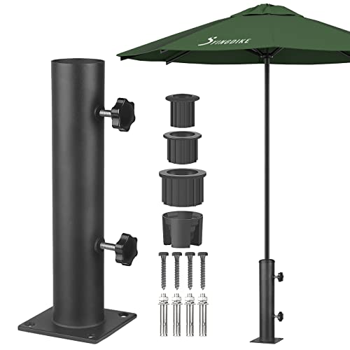 YINGDIKE Patio Umbrella Stand Base - Reinforced Heavy Duty Outdoor Umbrella Holder and Clamp on Decks, Deck Umbrella Mount in Patio and Courtyard (Standard)