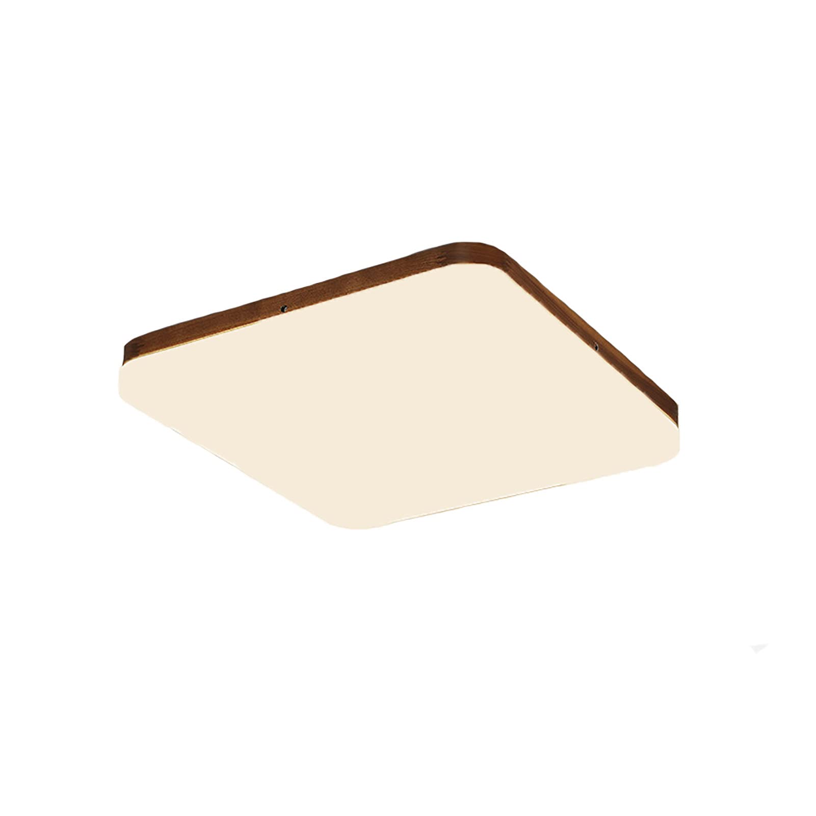 Minimalistyczna drewniana lampa sufitowa LED trójkolorowa ściemniana lampa żyrandolowa nowoczesna lampa sufitowa do jadalni sypialni kuchennej wyspy - trzykolorowa zmiana 33x33x6cm
