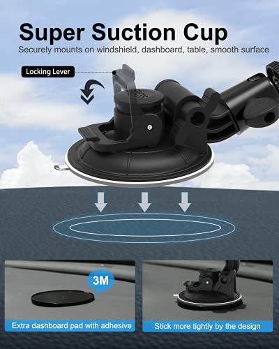 Aozcu Windshield Car Tablet Mount, Window Dashboard Tablet Holder, 95Mm Powerful Suction Mount With 1/4'' Screw Tip For Ipad Pro 11/ Air/Mini, Galaxy Tabs, More 4-13'' Phone & Tablets, And Camera #TOP4