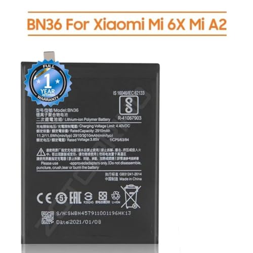 Image of Original BN36 Battery for Redmi A2 / 6X /M1804D2SG / M1804D2SI / MZB6440IN Battery with 1 Year Warranty***(CC177)