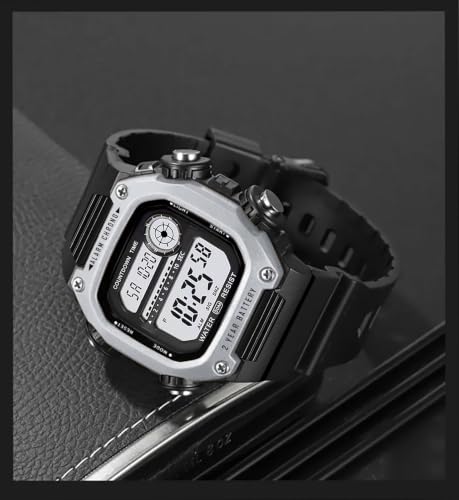 Image of Time Up Digital Dial Finer-Quality Material Square Shape Waterproof,Alarm,Night-Light Watch for Men & Women- WF124-X