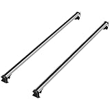 HOMCOM Barres de Toit de Voiture transversales Porte Bagage verrouillables 2 clés fournies Alliage d'aluminium 123,5 x 5,5 x 7 cm argenté et Noir
