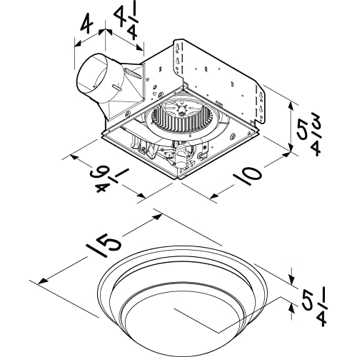 Broan-Nutone Roomside Series 80 Cfm Traditional Decorative Exhaust Fan For Bathrooms, Ventilation Bath Fan With Light, Matte Black #TOP5