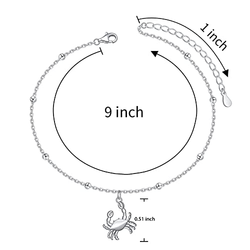 Image of S925 Sterling Silver Anklet for Women Adjustable Plus Foot Ankle Bracelet