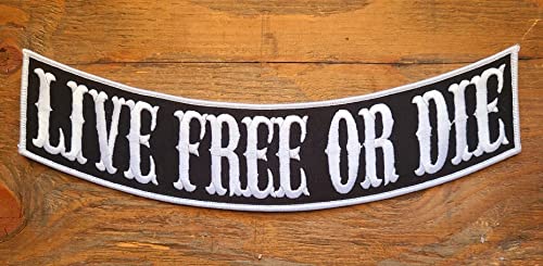 KMA Live Free OR DIE Biker Rocker Patch 12"X3" for Jacket Vest Leathers