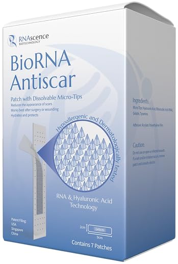 BioRNA Advanced Scar Care Solution (Box of 7 Patches), Clinically Tested Scar Patch to Help Improve and Reduce the Appearance of Scars