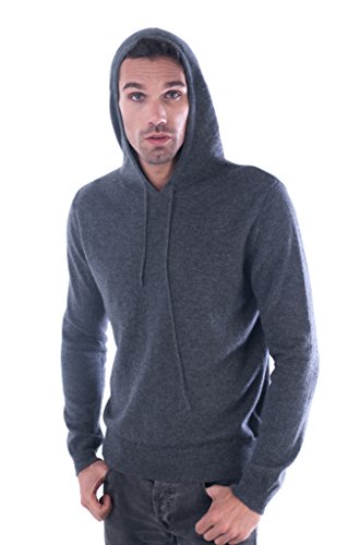 cashmere 4 U Men's 100% Sweater Pullover with Drawstring Hood Mens Fashion
