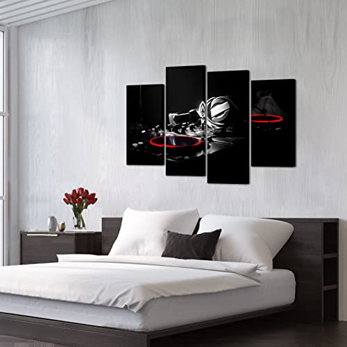 Ouelegent Dj Canvas Wall Art Hip Hop Music Equipment Poster Musical Wall Decor Modern Black And White Picture Artwork Painting For Living Room Bedroom Framed Ready To Hang thumb #2