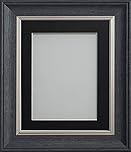 Frame Company Drummond Range Charcoal 16x12 inch Picture Photo Frame with Black Mount for Image 12x8 inch * Choice of Sizes* Fitted with Real Glass