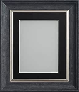 Frame Company Rickman Box Frame Range Cornice portafoto, Legno, Black with Plum Mount, 12x10 for Image Size 9x7 inch