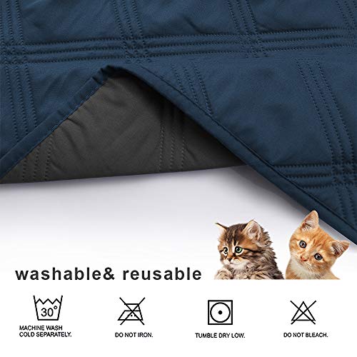 Sunnytex Waterproof & Reversible Dog Bed Cover Pet Blanket Sofa, Couch Cover Mattress Protector Furniture Protector For Dog, Pet, Cat（30"*70",Blue/Dark Grey #TOP3