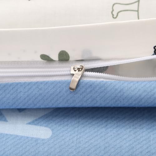 Image of Dinosaur Printed Crib Bedding 3-Piece Set, Soft Breathable Cotton Nursery Bedding Includes Quilted Comforter, Fitted Crib Sheet and Pillowcase for Baby Boys