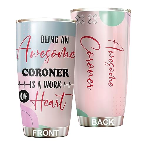 MEDROC Awesome Coroner Tumbler Stainless Steel 20oz, Funny Coroner Gifts Bulk For Birthday Christmas, Coroner Gifts For Men Women Office Coworker Driking Coffee Cup Humor