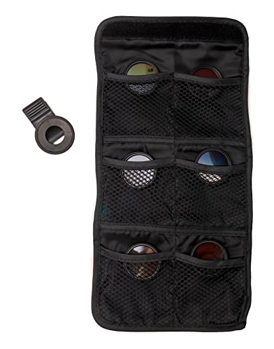 SYSTEM-S Farbfilter Set 37 mm 6 Stück mit Übergang Farbe Kit mit Clip Tasche in Schwarz