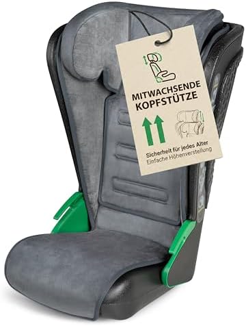 WALSER Auto Kindersitz Noemi, extra schmaler Reisekindersitz (3-8 Jahre) 100-135 cm, klappbare Sitzerhöhung Auto Kinder, ECE R129 Sitzerhöhung waschbar, Autositz Größe 57x46x22 cm