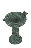 Solid Rock Stoneworks Eye on Sparrow Decorative Stone Birdbath 15in Tall Indigo Color
