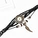 JewelryWe Women Quartz Bracelet Watch Fashion Weave Wrap Around Leather Wrist Watch Classic Bracelet Watch