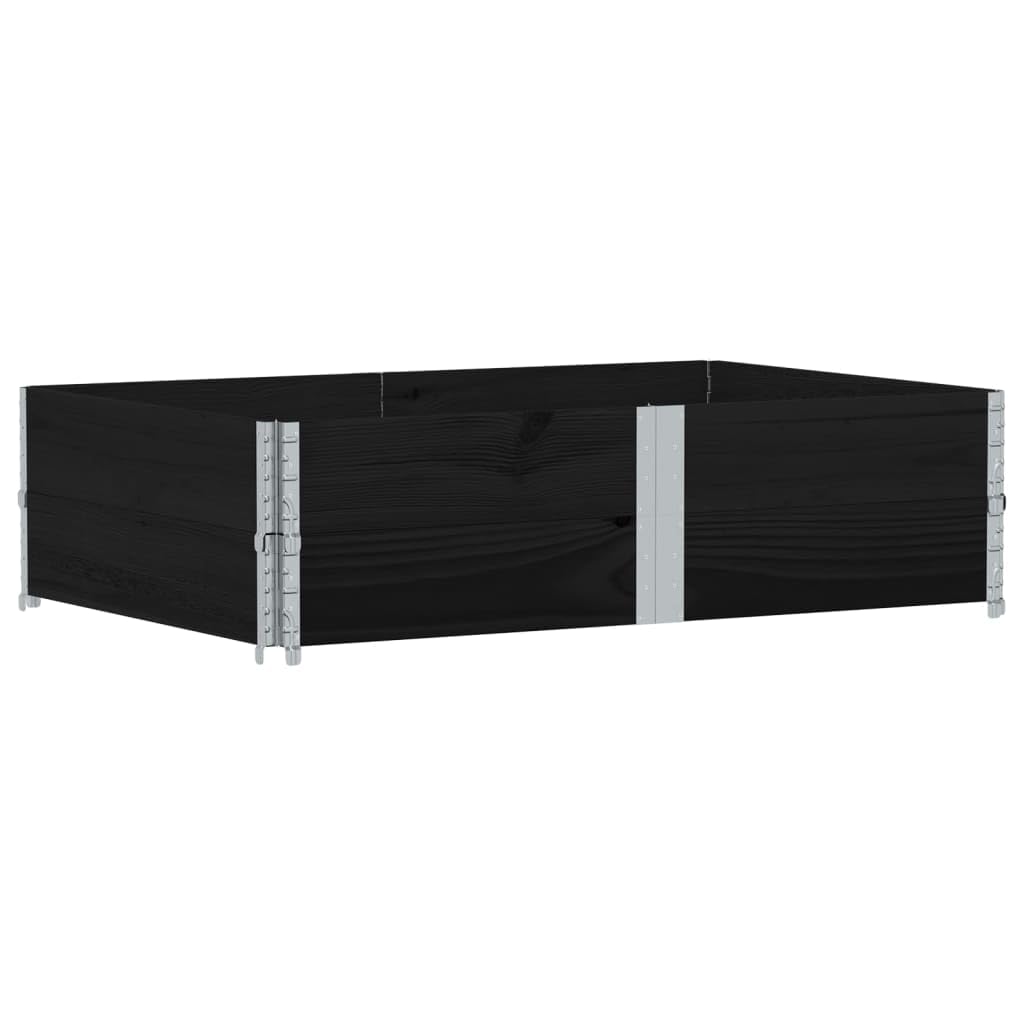 Paretali per Pallet 2 pz Neri 150x100cm Legno Massello di Pino, Commercio e Industria,Movimentazione di Materiali,Pianali di carico e Pallet, 24.4kg-4010306