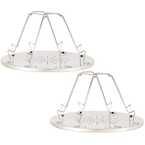 GudGmtoy Soporte para tostadora de camping, 2 bandejas para pan, estantes plegables de acero inoxidable, tostadora plegable, para acampar al aire libre, pícnic barbacoa Cover