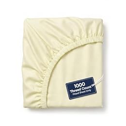 King Fitted Sheet 100% Egyptian Cotton, Fits Upto 16" deep Pocket - Ivory